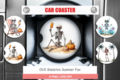 Car Coaster Chill Summer Skeletons Product Image 1