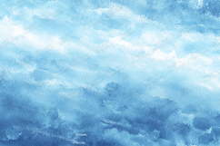 Abstract Blue Watercolor Sky Texture - Winter Cloudy Art Product Image 1