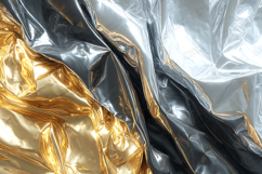 Gold Silver Black Crumpled Metallic Foil Background Product Image 1