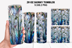 Flower Skinny Tumbler 20oz Wrap Design, Winter Tumbler Wrap Product Image 1