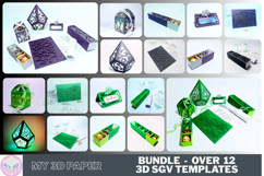 Bundle 12 SVG Wedding Invitation Gift Box Leaf Vine Succulen Product Image 1