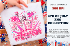Pink America Liberty PNG | Girly Patriotic Sublimation Product Image 1