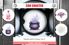 Car Coaster Watercolor Pastel Goth Cuties Product Image 1