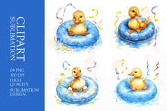 Watercolor Duck summer clipart sublimation png Product Image 1
