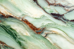 A green marble surface with brown and white veins Product Image 1