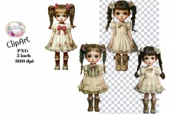 Girls, Ephemera, PNG, watercolor, Clipart Product Image 1