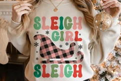 Sleigh girl Sleigh SVG, Funny Christmas SVG, Sleigh PNG Product Image 2