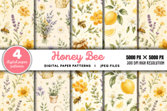 Honey Bee Digital Paper Bundle JPG Product Image 1