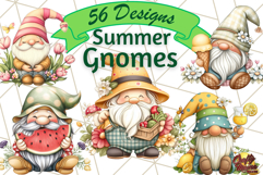 Summer Garden Gnomes Clipart PNG, Summer Country Gnomes Png Product Image 1