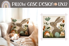 Easter Bunny Pillowcase, Cartoon Animals Pillow Sublimation Product Image 1