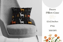 Deer Pillow Case Design, Forest Sublimation Pillow Design Product Image 1