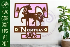 Unicorn Capital Monogram Letter name sign T SVG Product Image 1