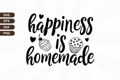 Happiness is homemade Family Quotes SVG Design Product Image 1