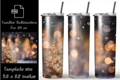 20oz Skinny Tumbler, Watercolor Christmas Tumbler Wrap Product Image 1