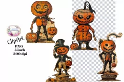 Halloween, Vintage, Cardboard, Ephemera, PNG, Clipart Product Image 1