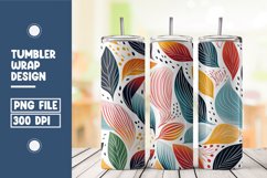 Abstract Shapes And Leaves Tumbler Wrap Sublimation Product Image 1