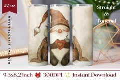 Christmas Gnome Tumbler, Watercolor Winter Tumbler Product Image 1
