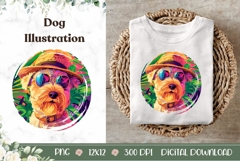 Cute Yorkshire Terrier Illustration, Yorkshire Terrier Print Product Image 1