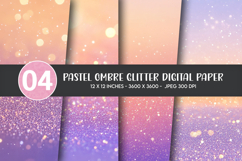 Pastel Ombre Glitter Digital Paper Product Image 1