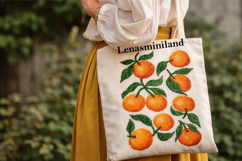 Cross stitch oranges retro eclectic pattern digital file emb Product Image 1