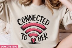 Connected to her PNG, Retro Valentine Sublimation PNG Product Image 2