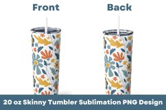 Flowers Seamless Pattern 20 oz Tumbler Sublimation PNG Product Image 1