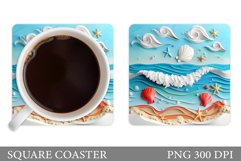 3D Sea Coaster Design. 3D Seashell Coaster Sublimation Product Image 1