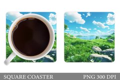 River Coaster Design. Summer Coaster Sublimation Product Image 1