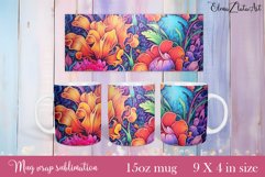 Flowers Mug Sublimation, Floral Design Mug Product Image 1