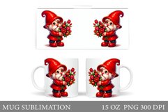 Valentines Gnome Mug. Valentines Mug Sublimation Product Image 1