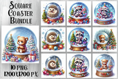 Funny Christmas Coaster Design | animal Square Coaster Product Image 1