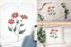 Vintage Botanical Flowers Clipart, Flower Sublimation Bundle Product Image 6