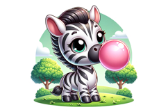 Cute Zebra Clipart - PNG File Product Image 2