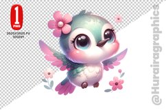Cute Humming Bird Clipart - PNG File Product Image 1