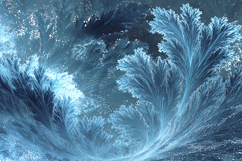 Intricate Frost Ice Fractal Pattern Background, Blue Winter Product Image 1