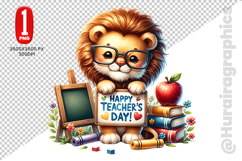 Cute Lion Clipart - PNG File Product Image 1