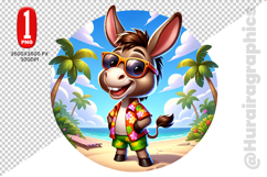 Cute Donkey Clipart - PNG File Product Image 1