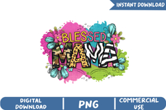 Blessed Mama Sublimation, Mother&#039;s Day Png Product Image 1
