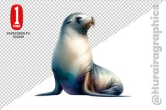 Cute Sea Lion Clipart - PNG File Product Image 1