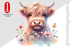 Cute Cow Clipart - PNG File Product Image 1