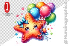 Cute Star Fish Clipart - PNG File Product Image 1