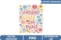 Sunshine State Of Mind Sublimation, Boho Floral Png Product Image 1