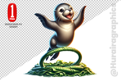 Cute Sealion Clipart - PNG File Product Image 2