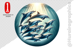 Cute Dolphin Clipart - PNG File Product Image 1