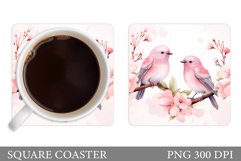 Birds Coaster Design. Spring Birds Coaster Sublimation Product Image 1