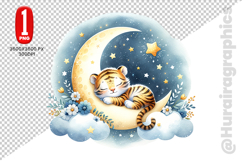 Cute Tiger Clipart - PNG File Product Image 1
