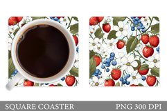 Berries Coaster Design. Summer Coaster Sublimation Product Image 1