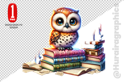 Cute Owl Clipart - PNG File Product Image 2