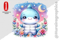 Cute Shark Clipart - PNG File Product Image 1