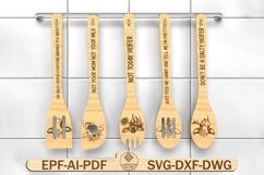 Floral Cow Wooden Spoons Svg, Cow lovers Svg Product Image 1